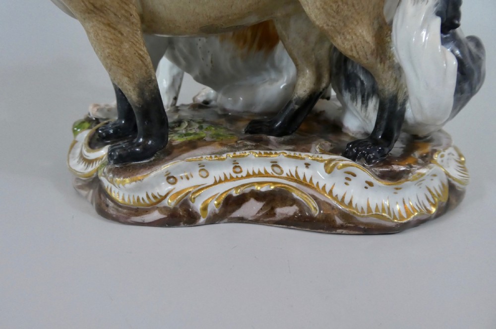 Meissen porcelain group of dogs, c. 1860. View IV