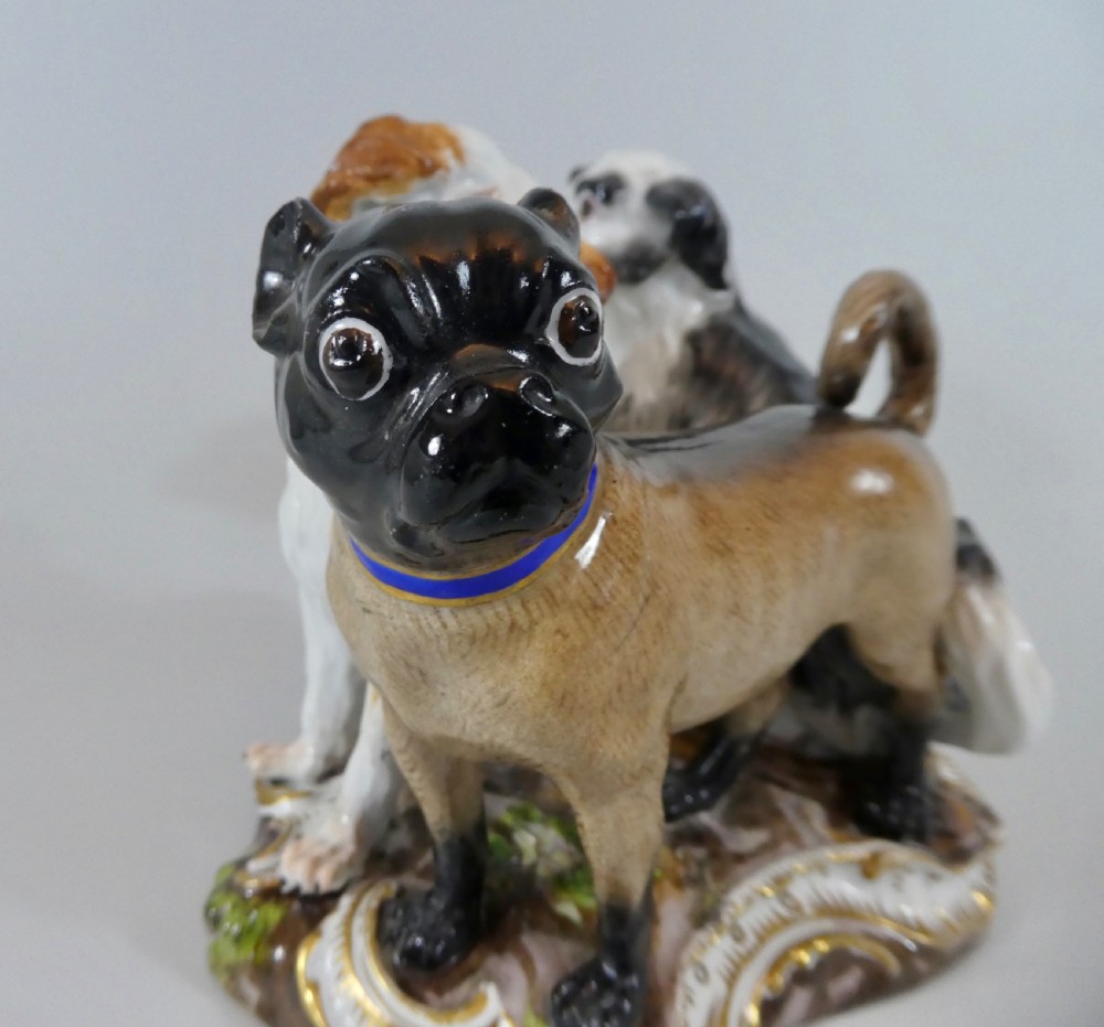 Meissen porcelain group of dogs, c. 1860. View V
