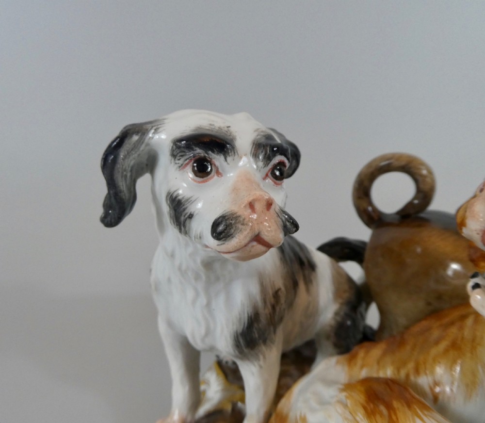 Meissen porcelain group of dogs, c. 1860. View VII