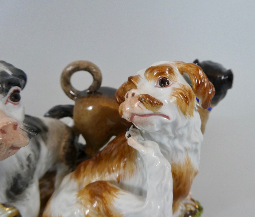 Meissen porcelain group of dogs, c. 1860. View VIII