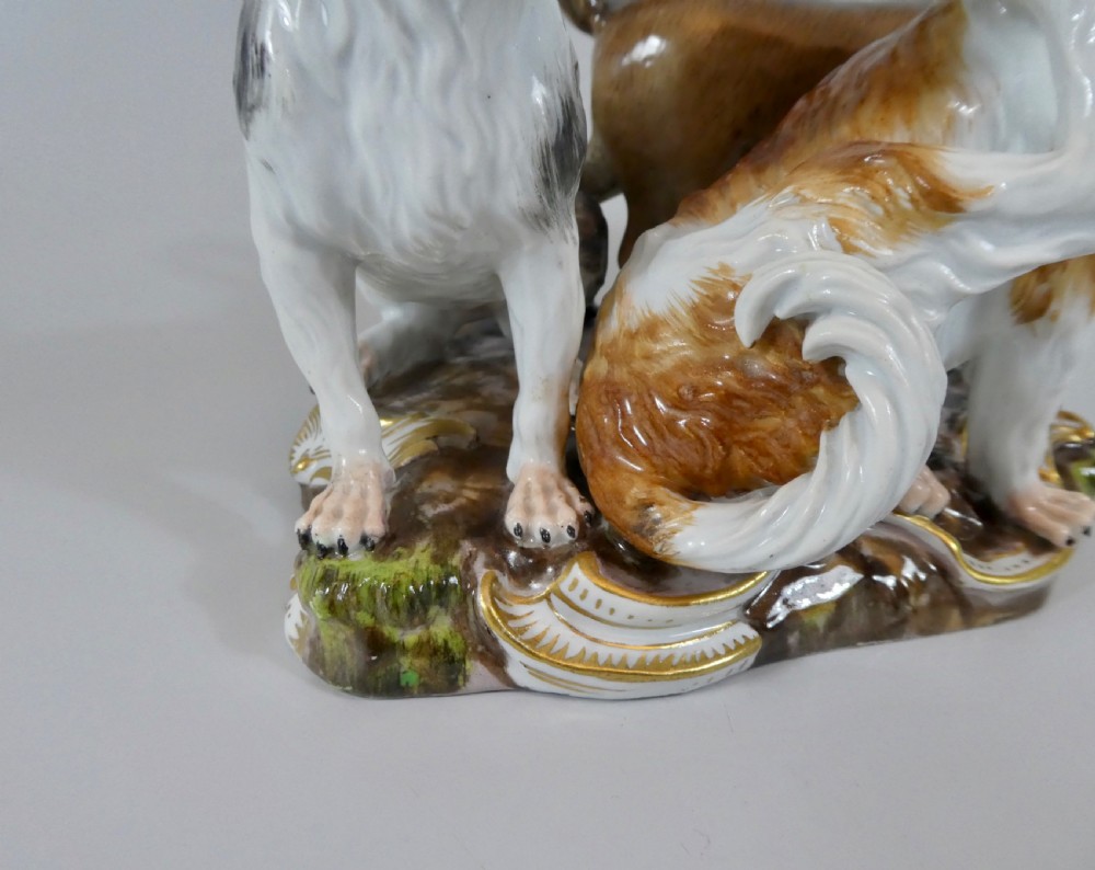 Meissen porcelain group of dogs, c. 1860. View IX
