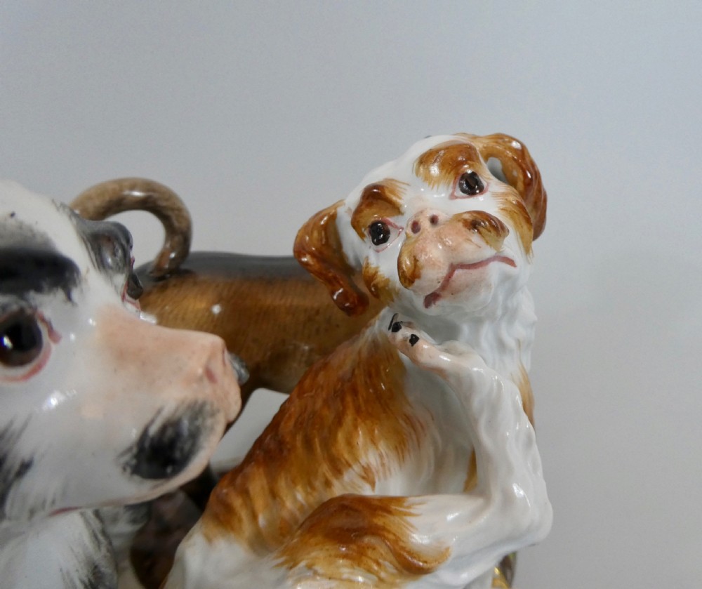 Meissen porcelain group of dogs, c. 1860. View X