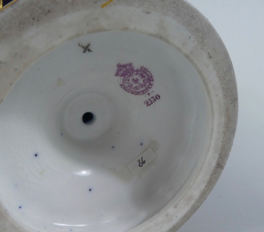 Royal Worcester porcelain Warwick Vase, signed Harry Davis, dated 1925. View XII