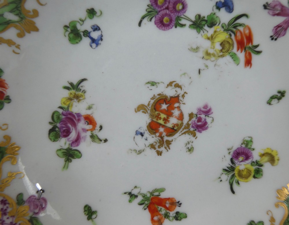 Bristol porcelain cup, saucer & spoon, c. 1775. Ludlow Service. View V