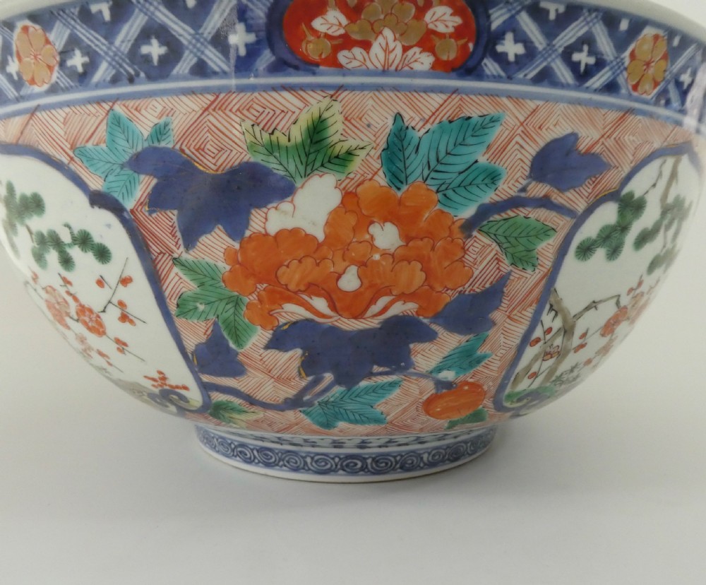 Large Japanese Imari bowl, late 17th Century, Genroku Period. View XI