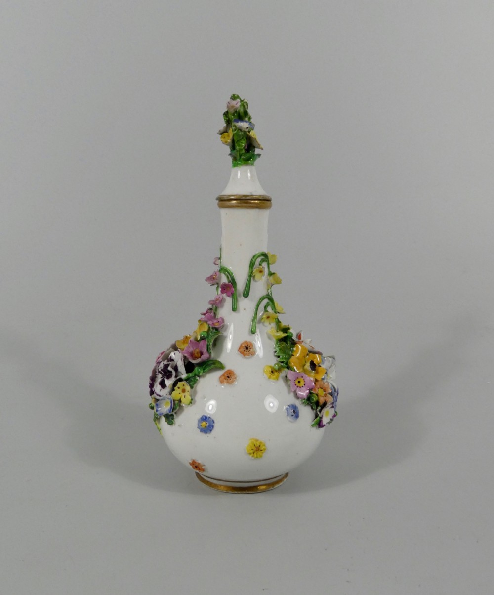 Coalport porcelain encrusted scent bottle, c. 1830. View VII