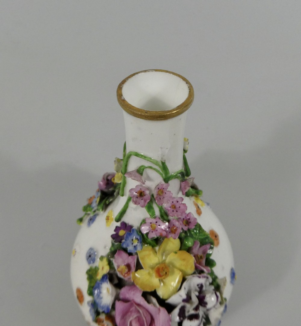 Coalport porcelain encrusted scent bottle, c. 1830. View IX