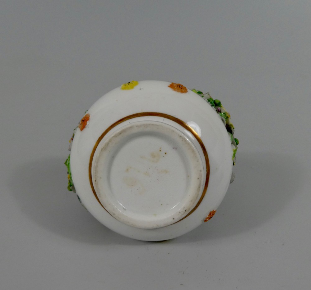 Coalport porcelain encrusted scent bottle, c. 1830. View X
