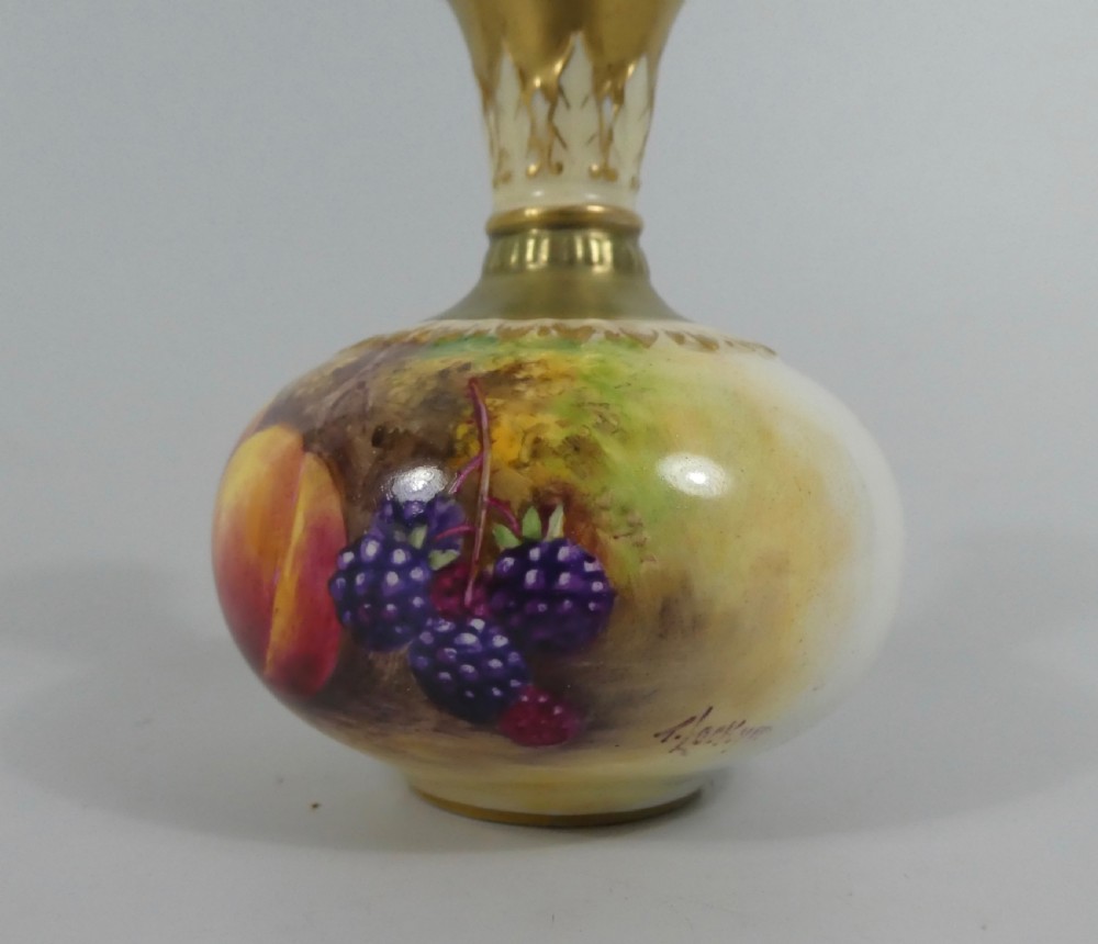 Royal Worcester vase. Fruit painted by T. Lockyer, d. 1933. View III