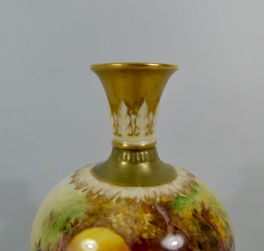 Royal Worcester vase. Fruit painted by T. Lockyer, d. 1933. View IV