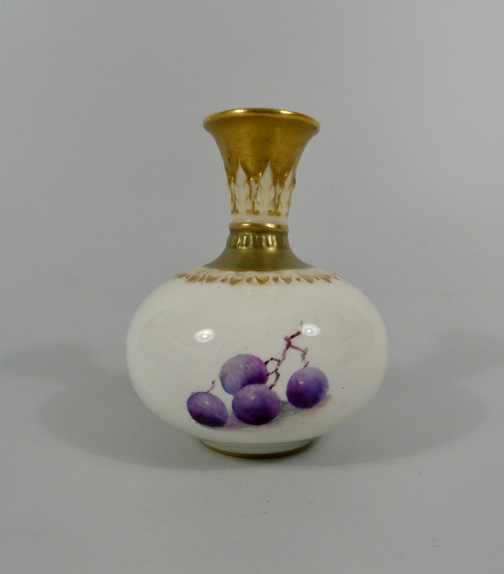 Royal Worcester vase. Fruit painted by T. Lockyer, d. 1933. View VI