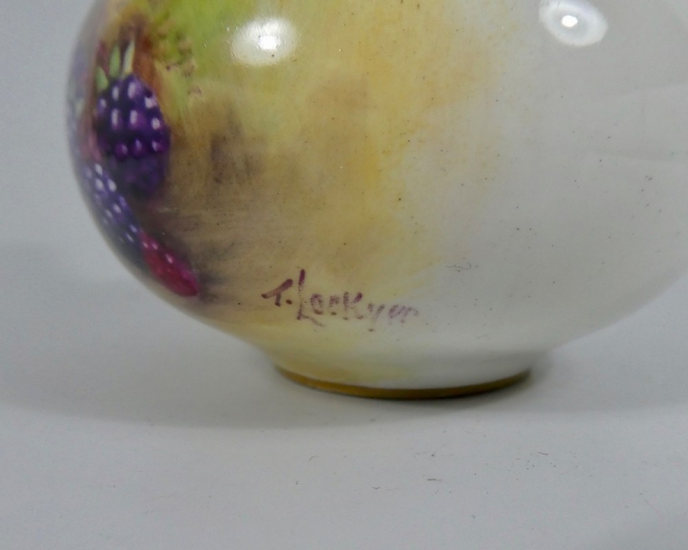 Royal Worcester vase. Fruit painted by T. Lockyer, d. 1933. View VII
