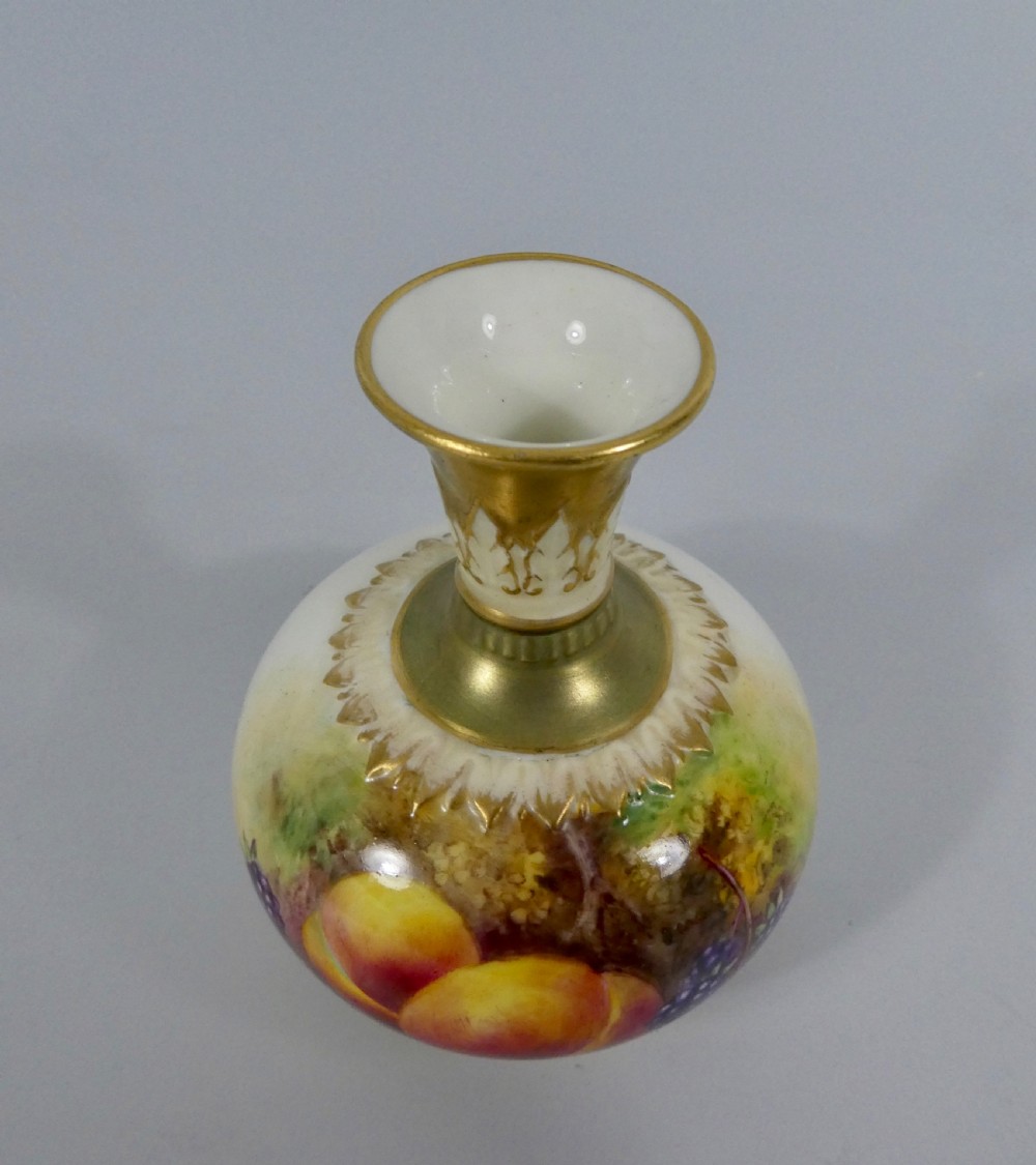 Royal Worcester vase. Fruit painted by T. Lockyer, d. 1933. View VIII
