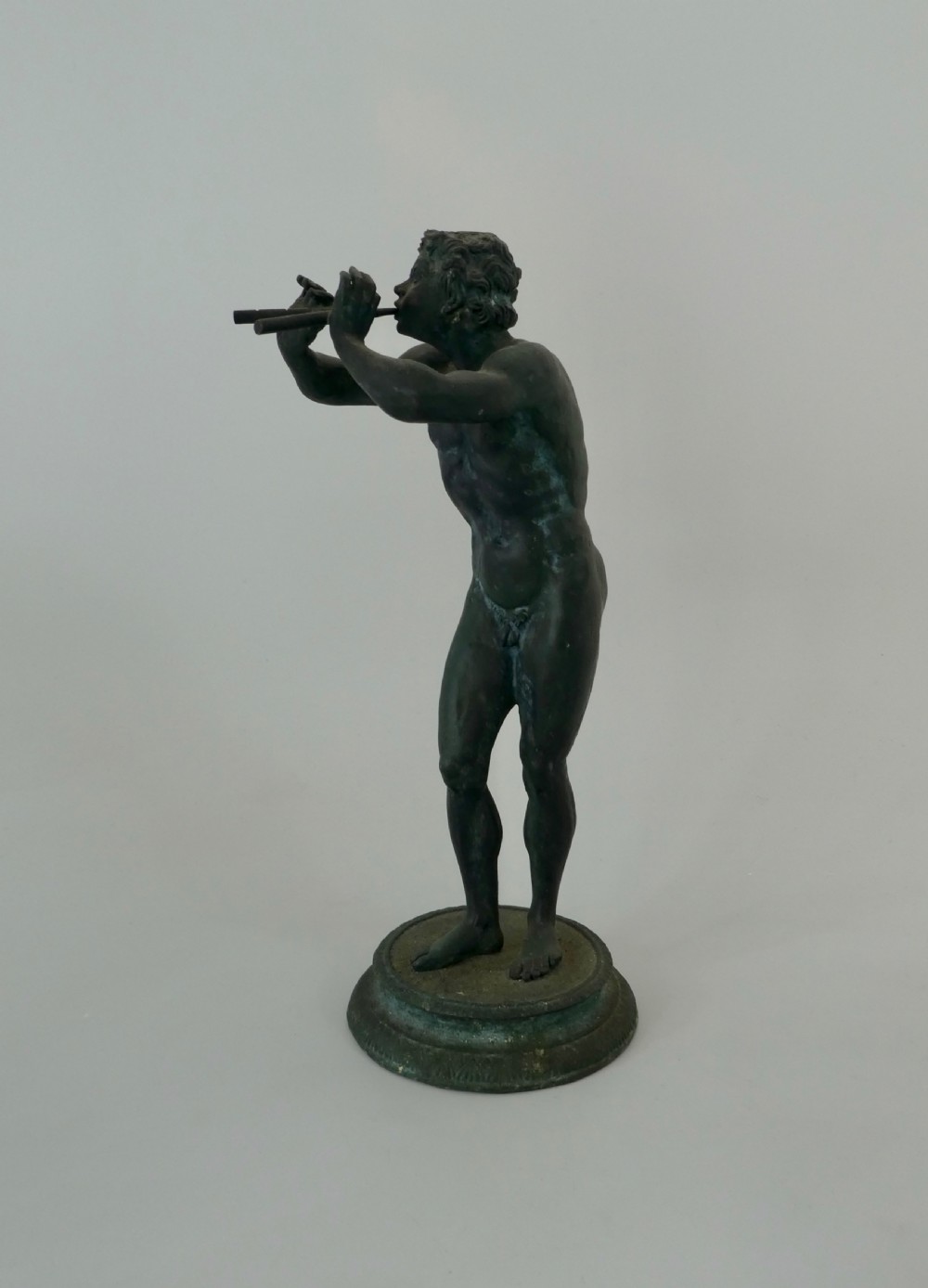 Italian Grand Tour bronze ‘Pan’ playing pipes, c. 1870. View IV