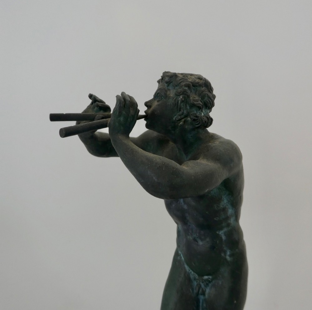 Italian Grand Tour bronze ‘Pan’ playing pipes, c. 1870. View VI