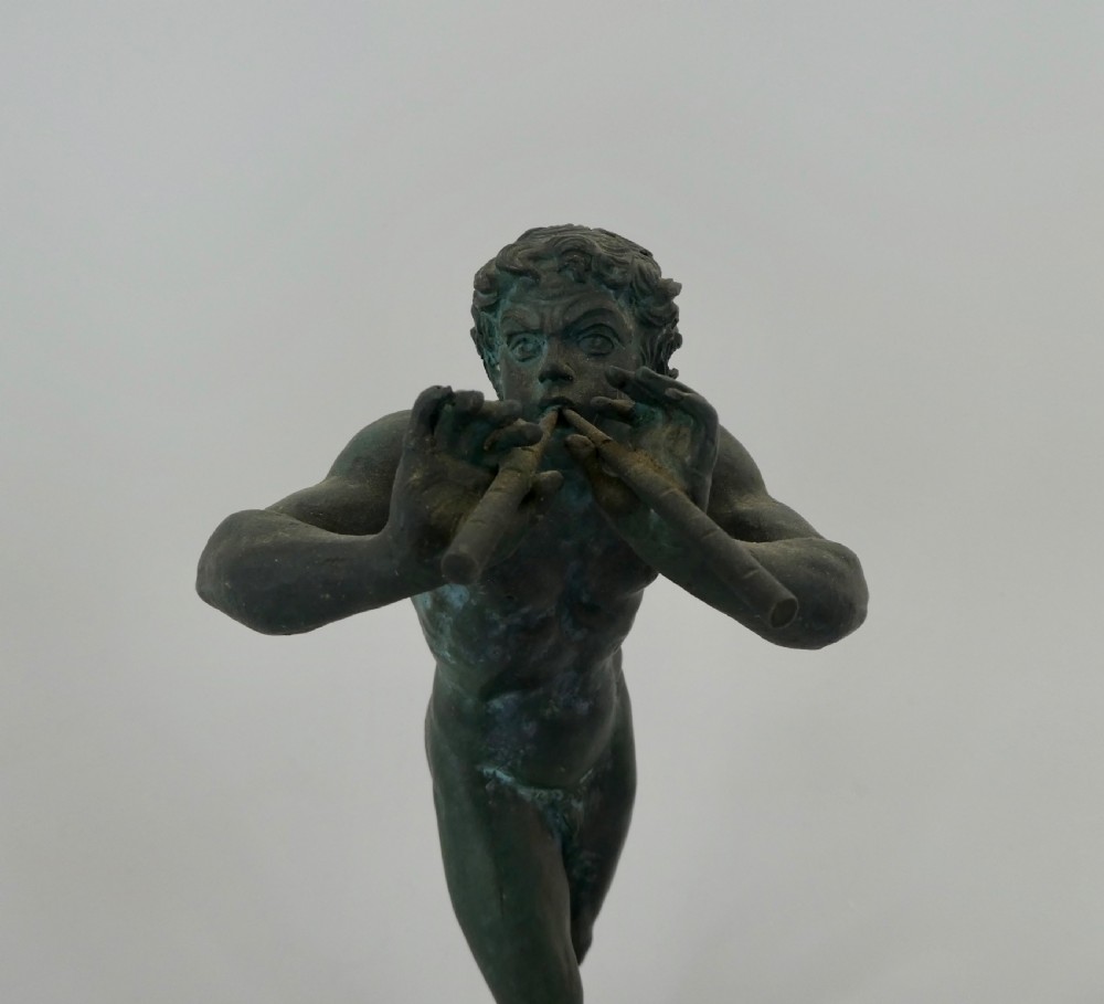 Italian Grand Tour bronze ‘Pan’ playing pipes, c. 1870. View IX