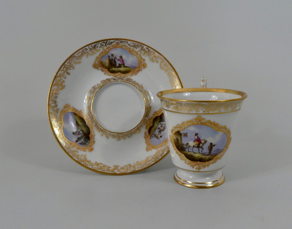 Copenhagen porcelain cabinet cup & stand, c. 1870.