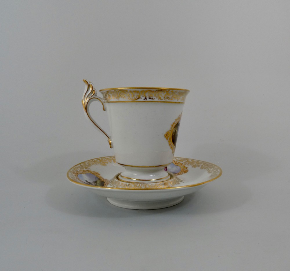 Copenhagen porcelain cabinet cup & stand, c. 1870. View VII