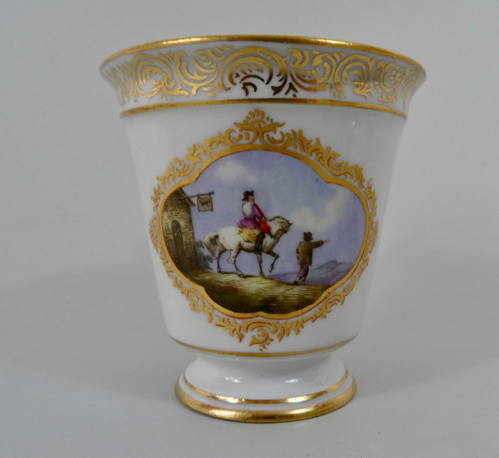 Copenhagen porcelain cabinet cup & stand, c. 1870. View VIII