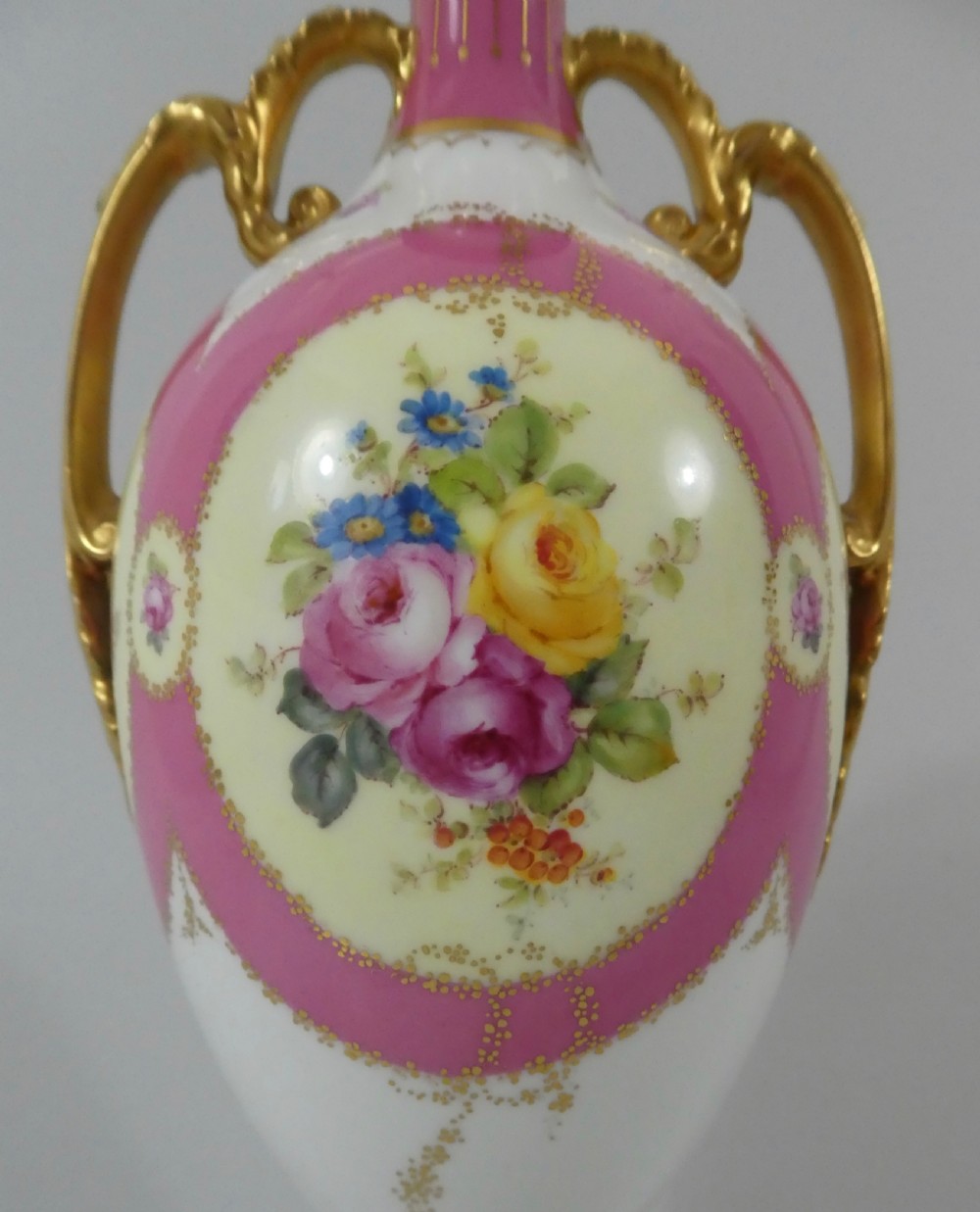 Royal Crown Derby porcelain vase, dated 1907. View IV
