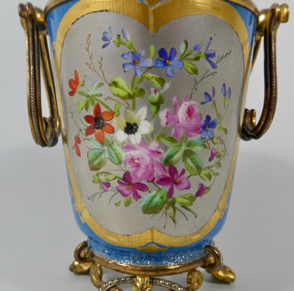‘Sevres’ style ormolu mounted porcelain urn, c. 1880. View II