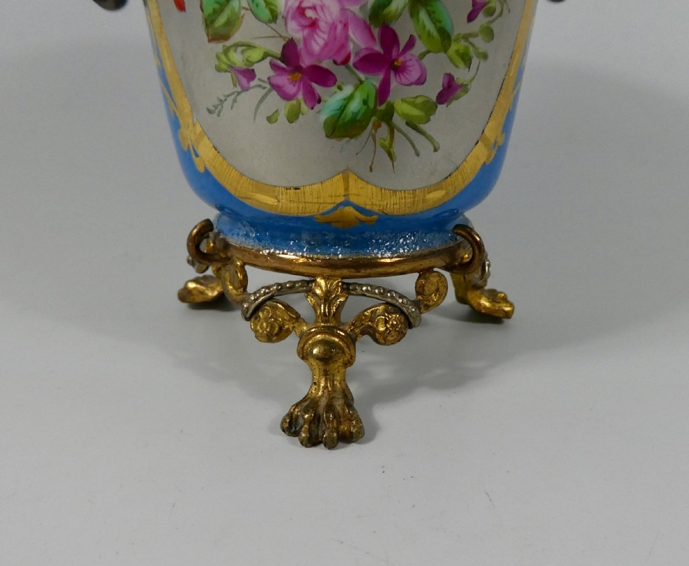 ‘Sevres’ style ormolu mounted porcelain urn, c. 1880. View III