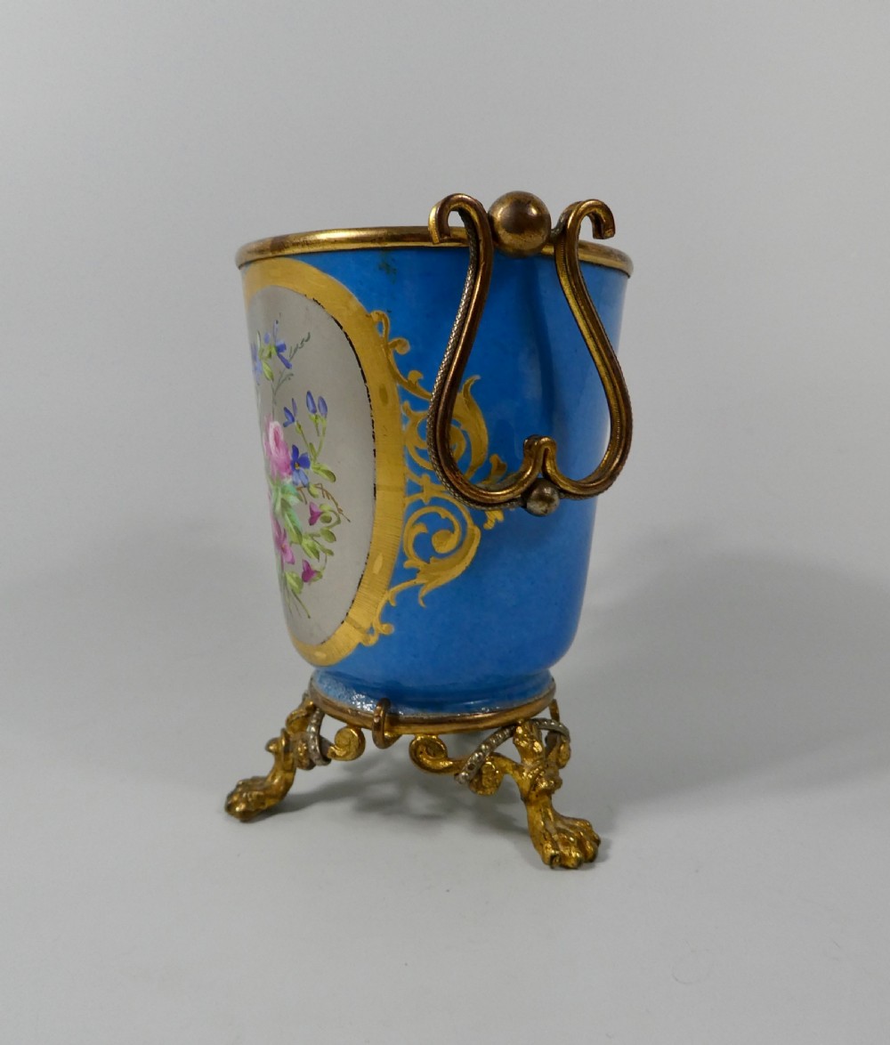 ‘Sevres’ style ormolu mounted porcelain urn, c. 1880. View VI