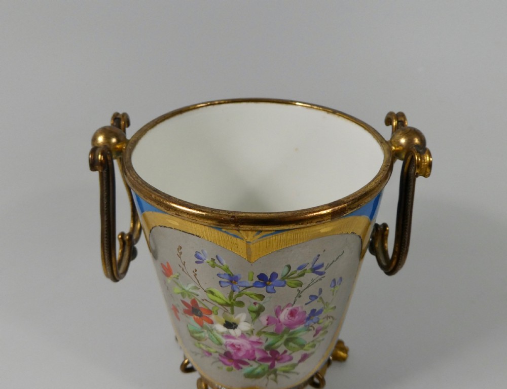 ‘Sevres’ style ormolu mounted porcelain urn, c. 1880. View VII