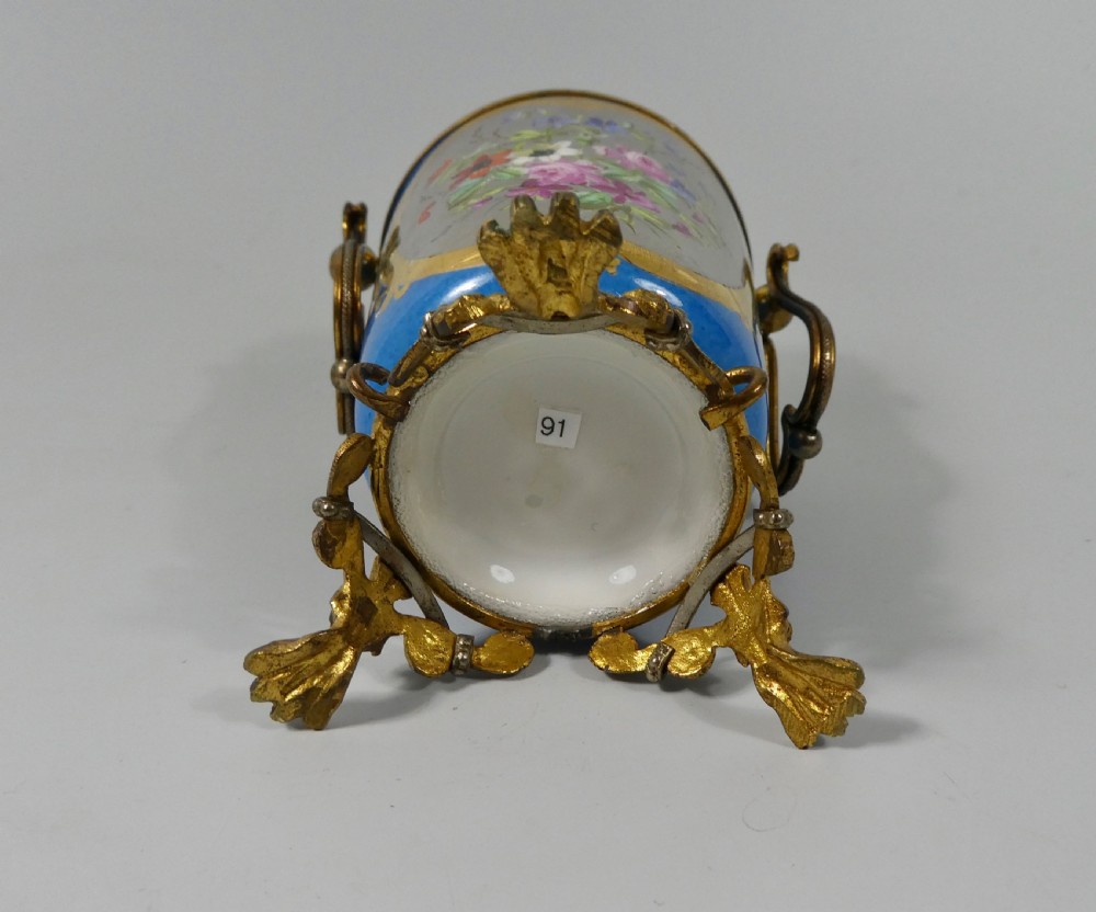 ‘Sevres’ style ormolu mounted porcelain urn, c. 1880. View VIII