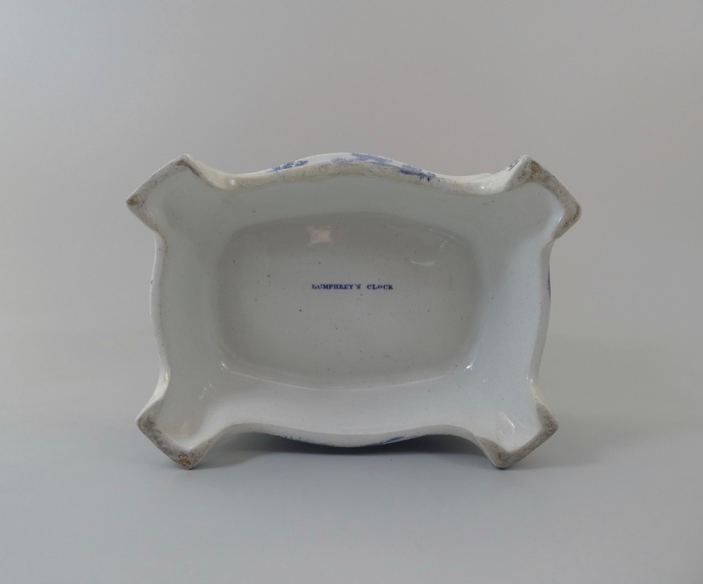 Rare Ridgway blue & white dog bowl, c. 1840. View VIII