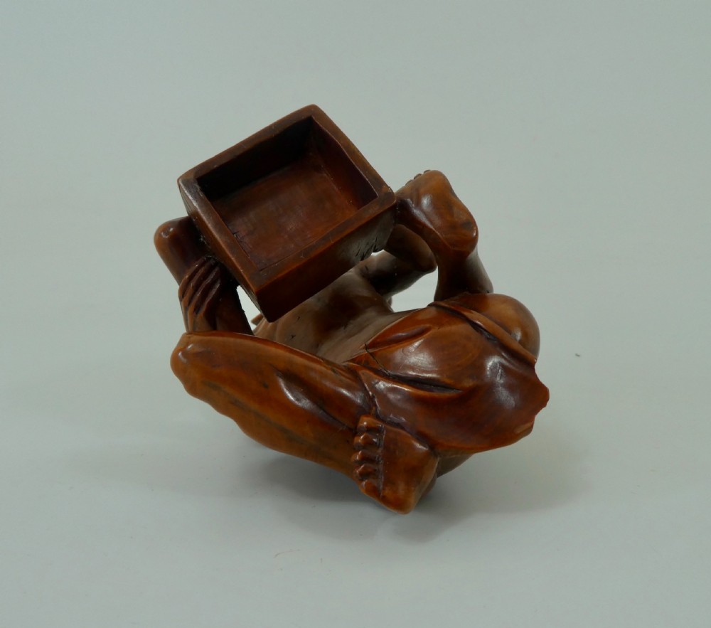 Japanese boxwood okimono ‘The Rat Catcher’. Meiji Period. View IX