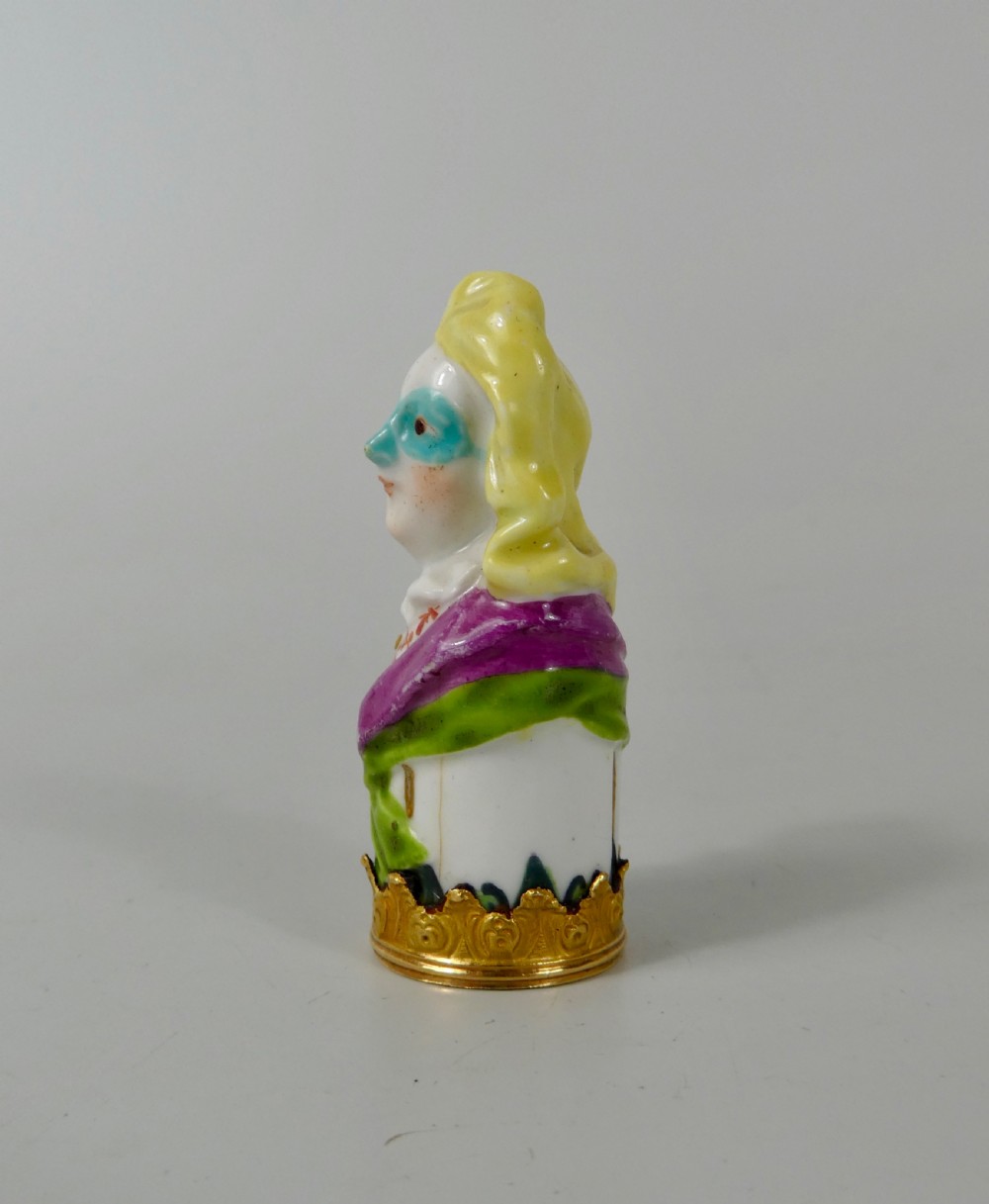 Meissen gold mounted cane handle, c.1740. View II