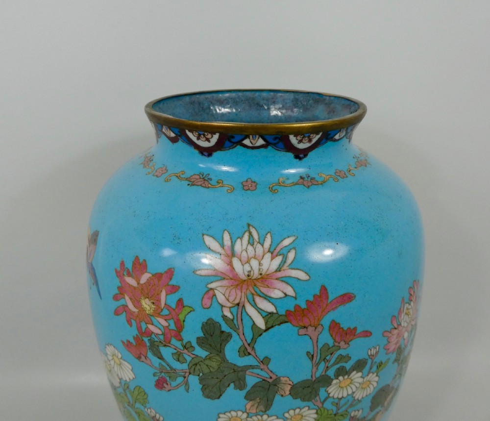 Pair of large Japanese cloisonne vases, Meiji Period. View III