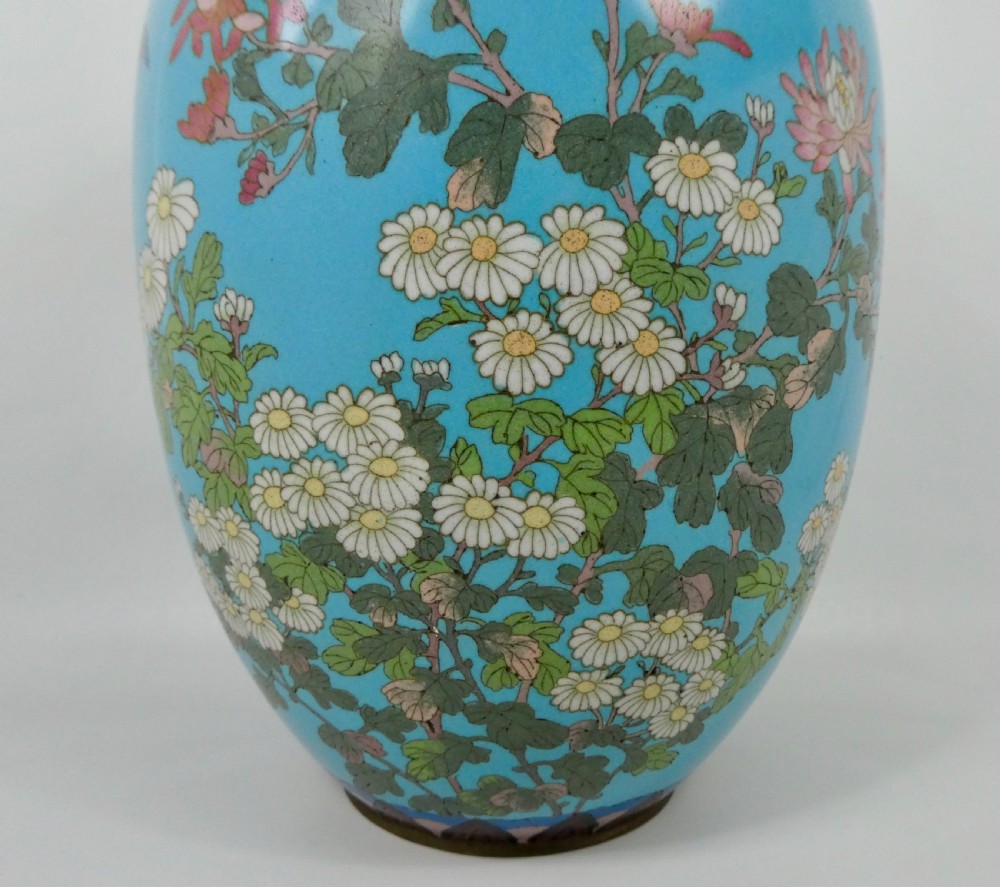 Pair of large Japanese cloisonne vases, Meiji Period. View IV