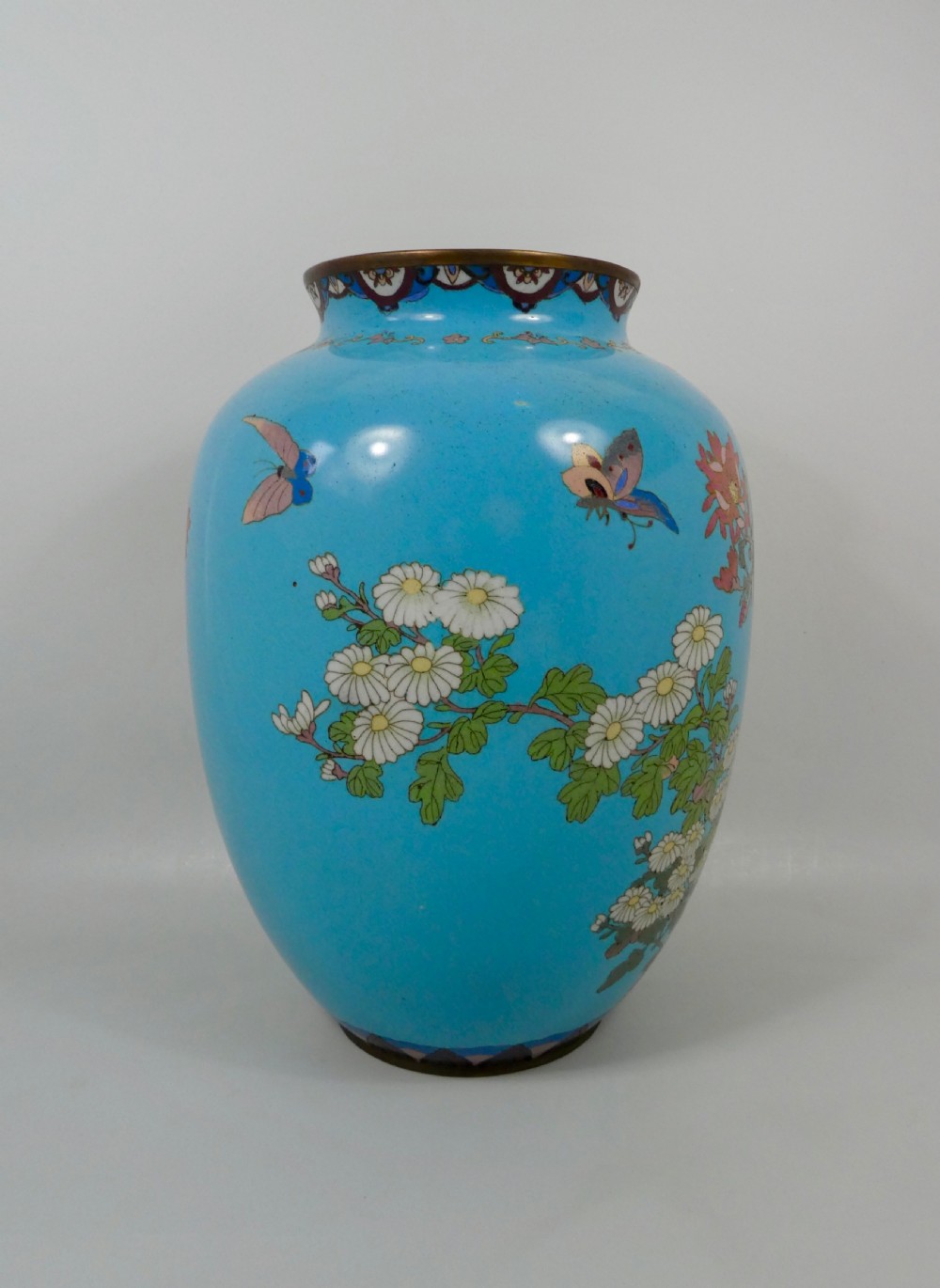Pair of large Japanese cloisonne vases, Meiji Period. View V
