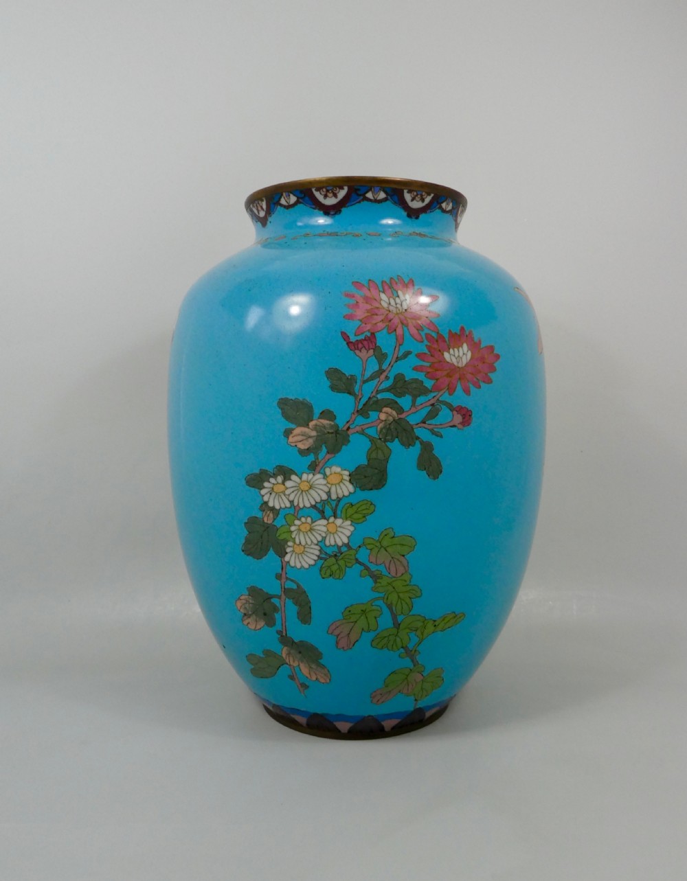 Pair of large Japanese cloisonne vases, Meiji Period. View VI