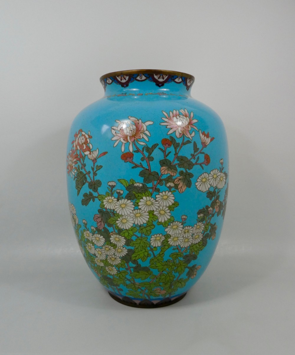 Pair of large Japanese cloisonne vases, Meiji Period. View VIII
