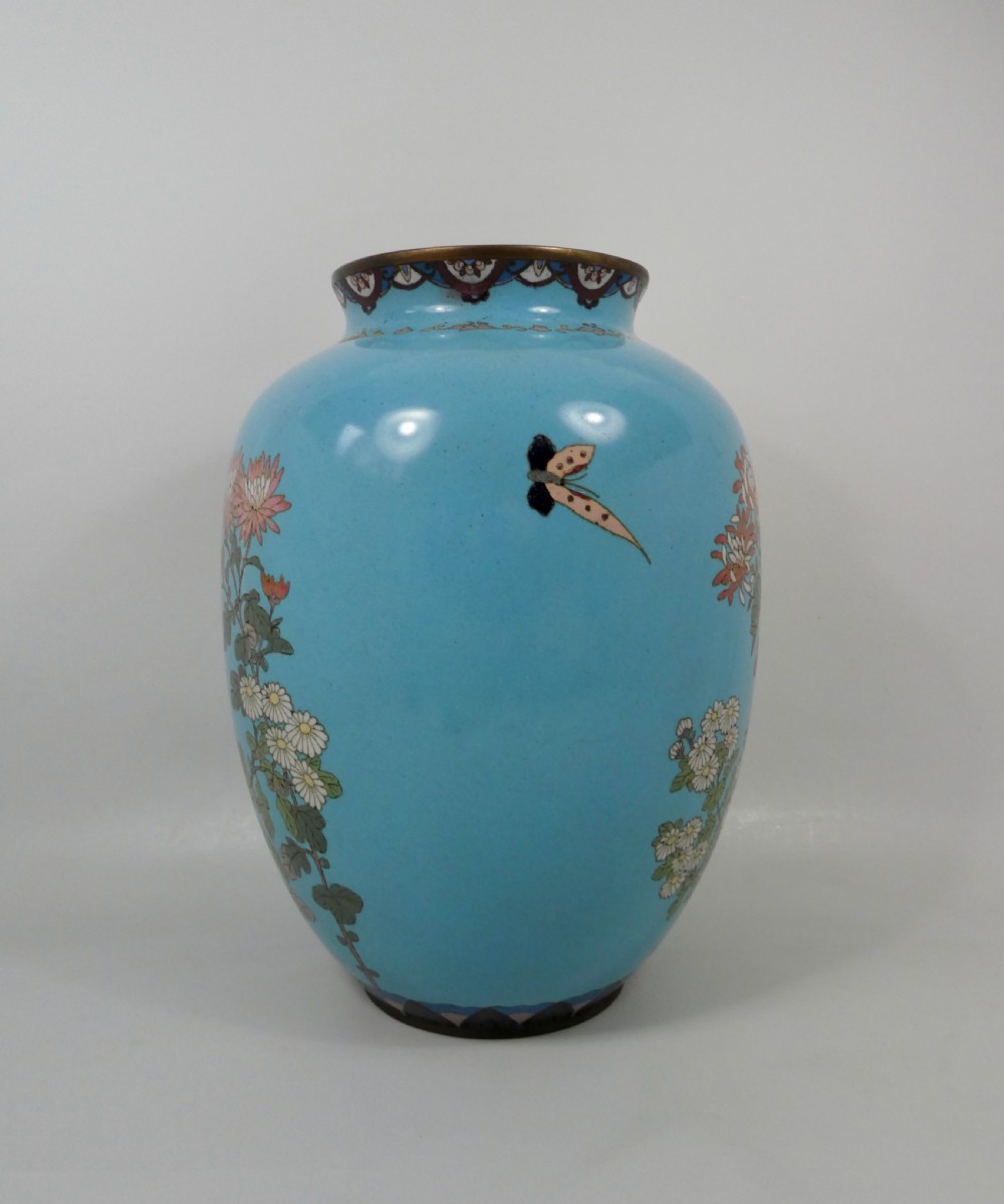 Pair of large Japanese cloisonne vases, Meiji Period. View X