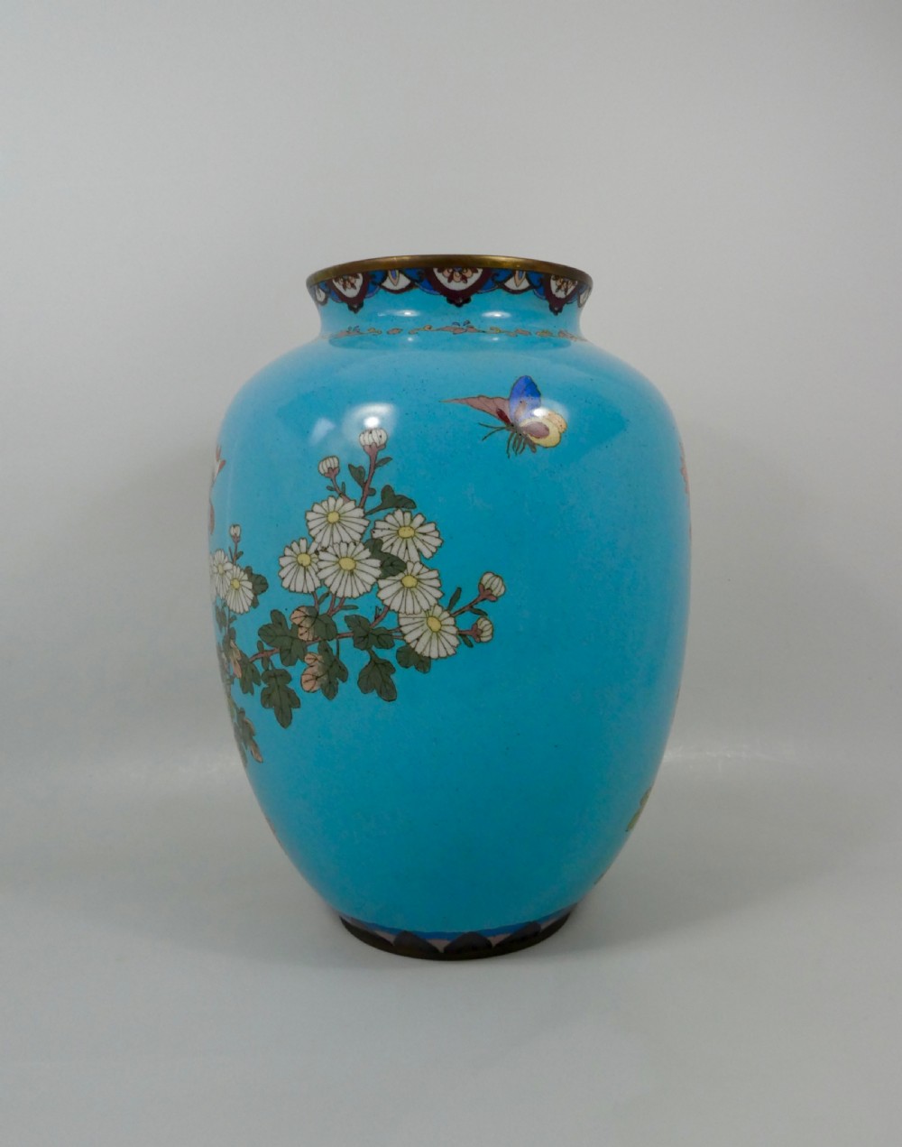 Pair of large Japanese cloisonne vases, Meiji Period. View XIII