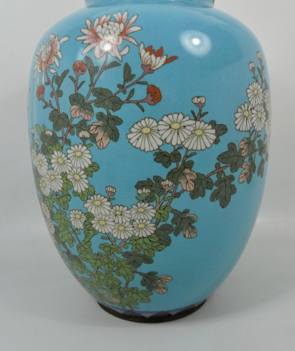 Pair of large Japanese cloisonne vases, Meiji Period. View XIV