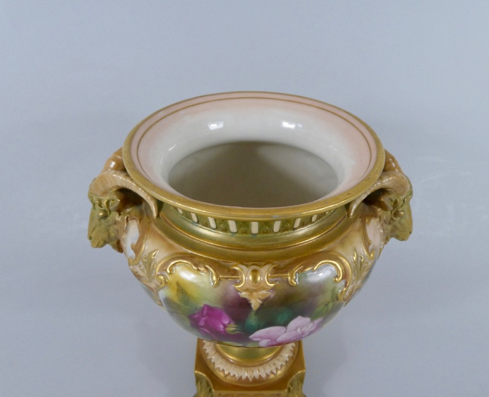 Royal Worcester porcelain vase, dated 1917. View IV