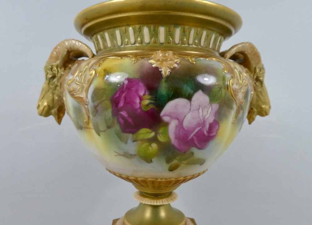 Royal Worcester porcelain vase, dated 1917. View VI