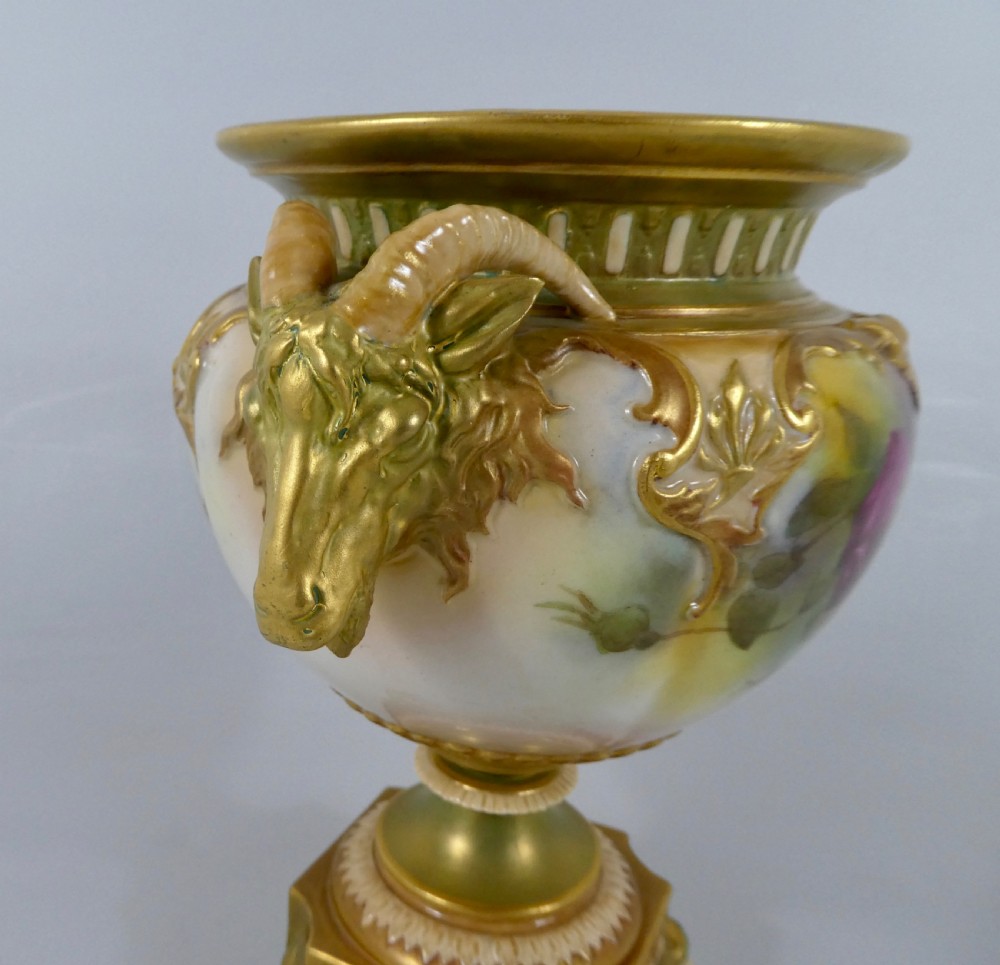 Royal Worcester porcelain vase, dated 1917. View VII
