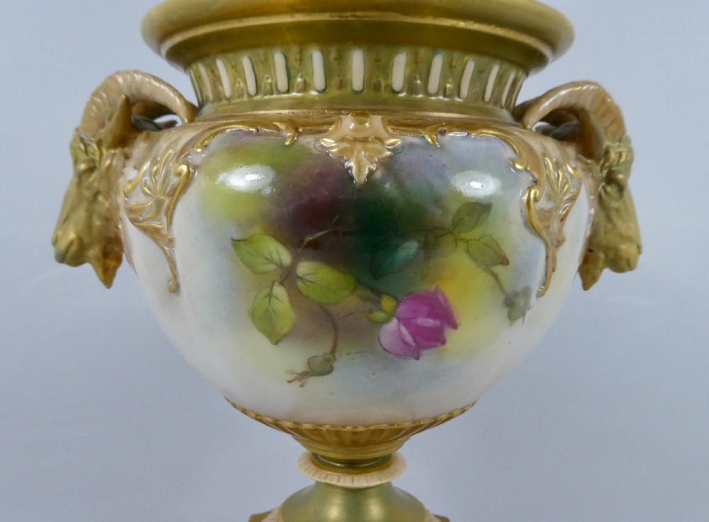 Royal Worcester porcelain vase, dated 1917. View VIII