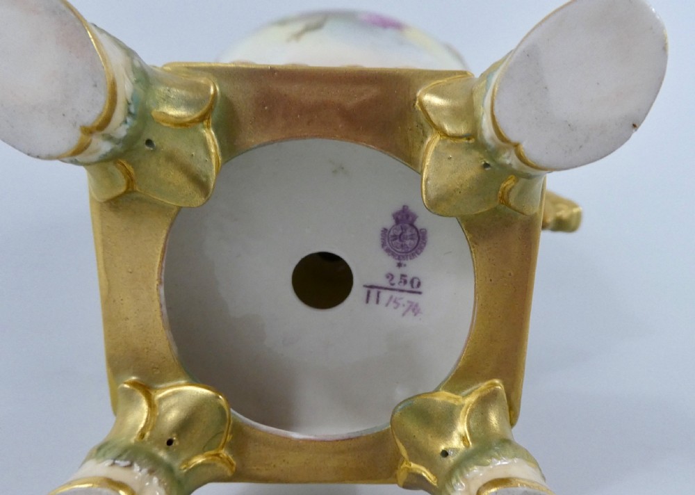 Royal Worcester porcelain vase, dated 1917. View X