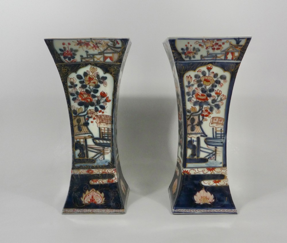 Pair French ‘Edo Imari’ porcelain vases, c. 1860.
