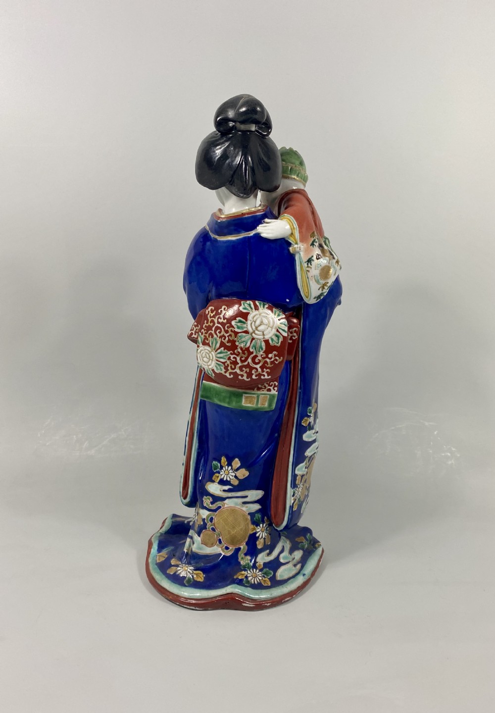 Kutani Bijin and child, c. 1890. Meiji Period. View VI
