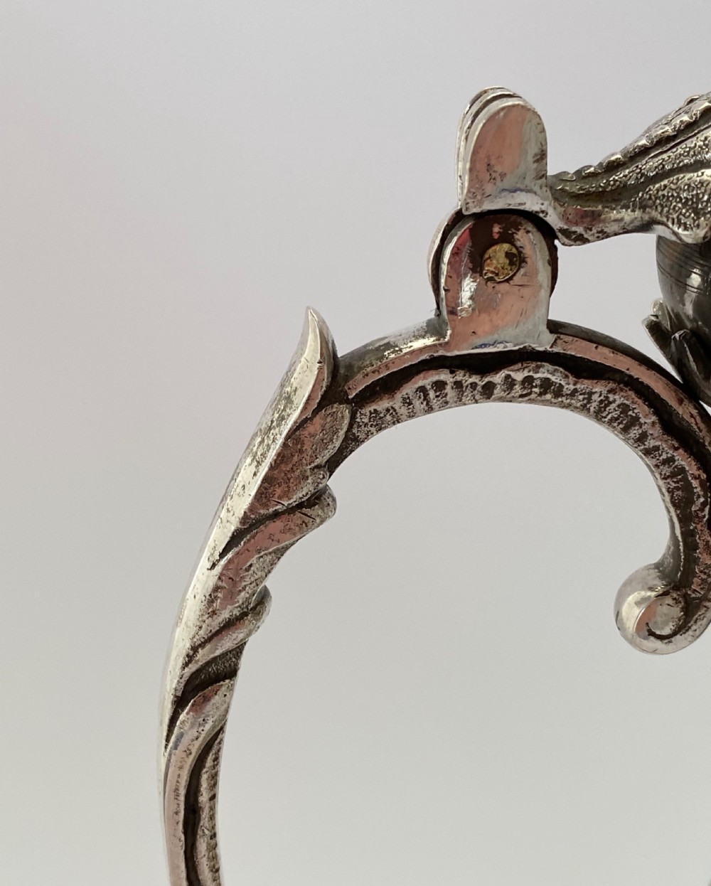 Turkish silver ewer & cover, Islamic taste, c. 1890. View XI