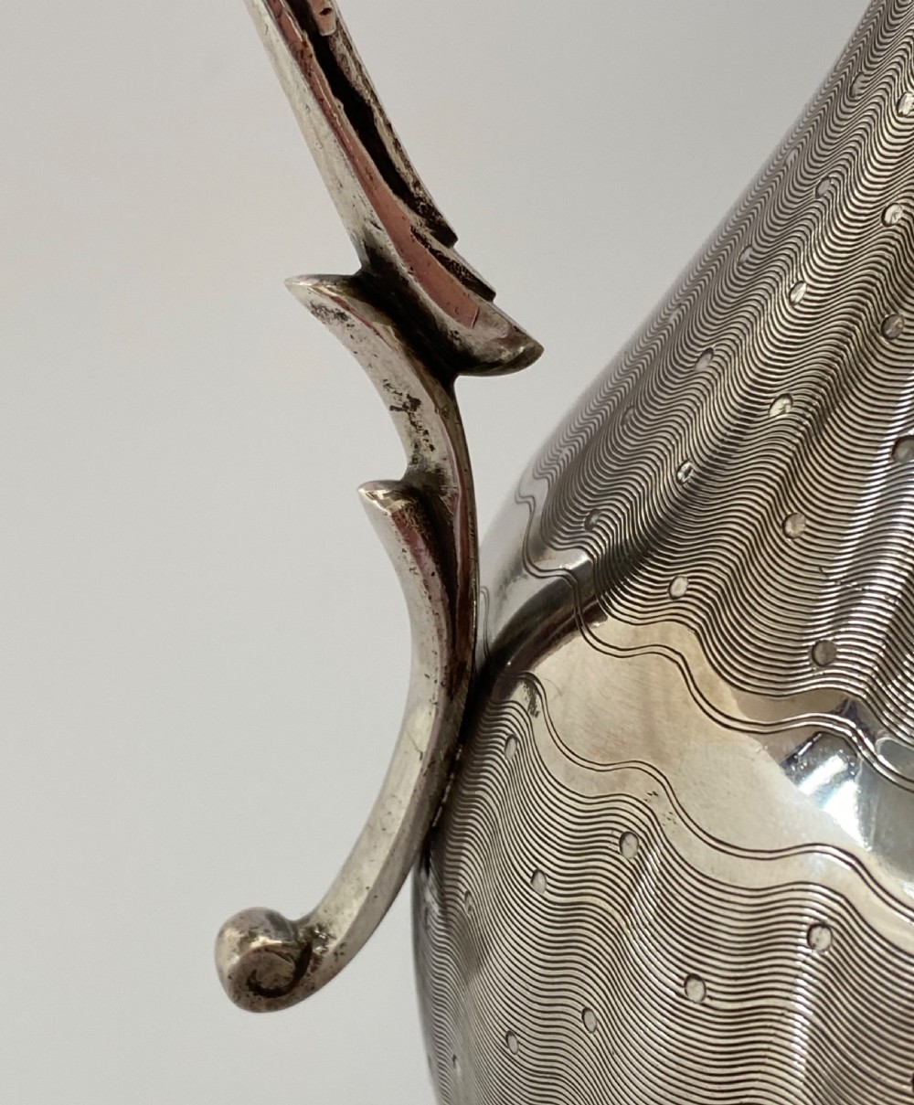 Turkish silver ewer & cover, Islamic taste, c. 1890. View XII