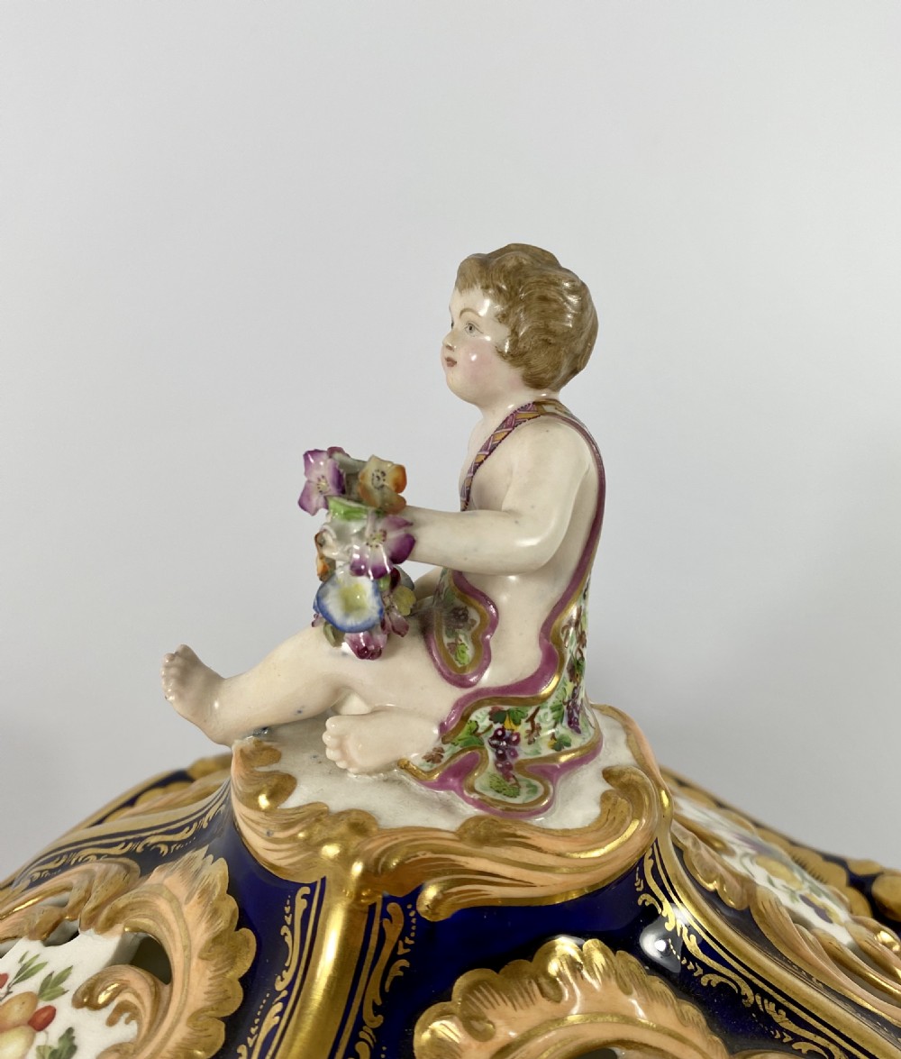 Fine pair Minton porcelain vases & covers, c. 1830. View XV